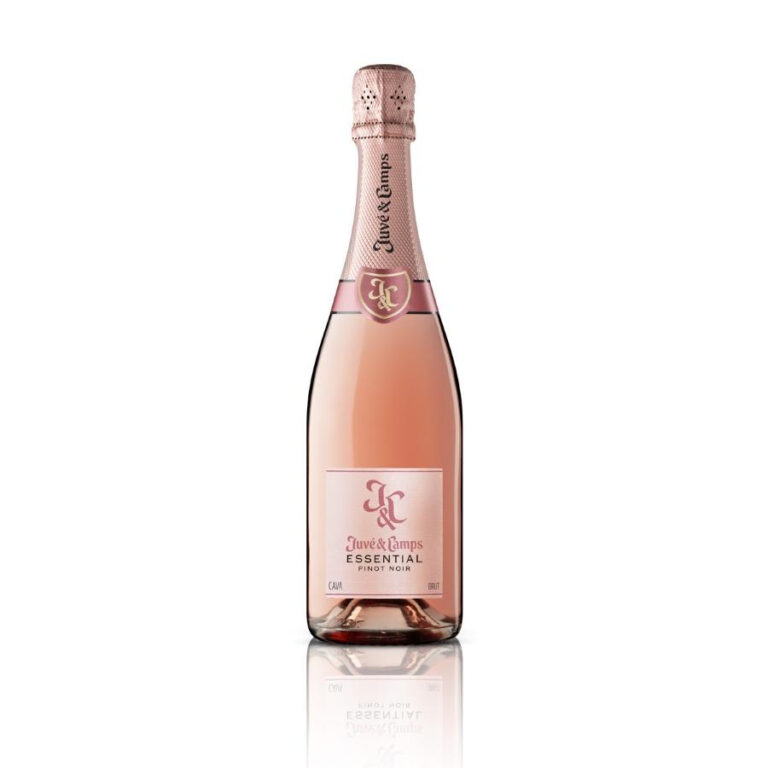 Bottle of Juve y Camps Essential Rosé Pinot Noir Spanish sparkling wine