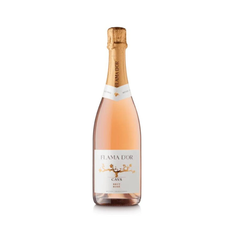 Bottle of Flama D’Or Cava Rosé Spanish sparkling wine