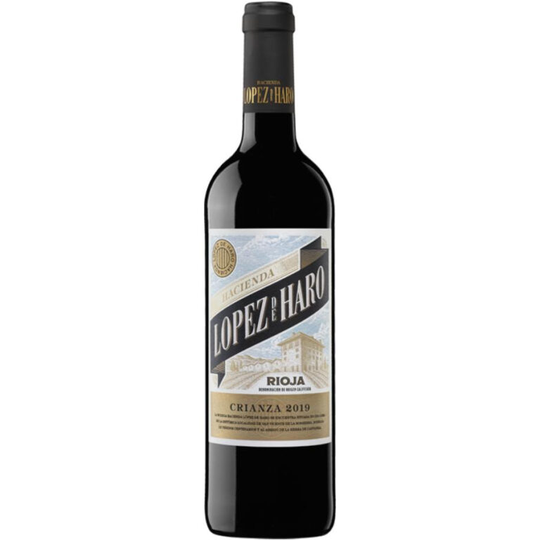 Bottle of Lopez de Haro Crianza Spanish red wine