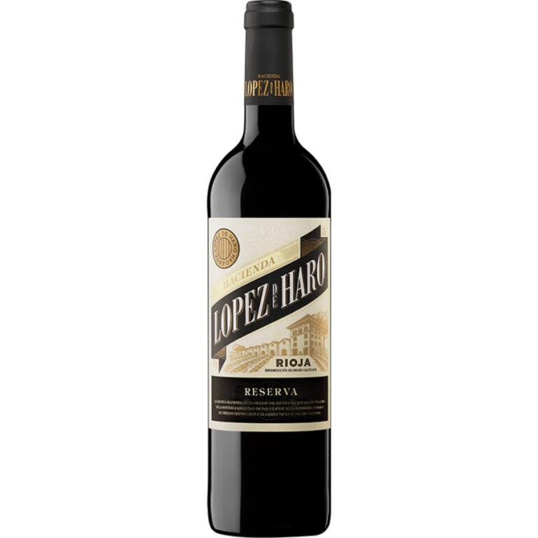 Bottle of Lopez de Haro Reserva Spanish red wine