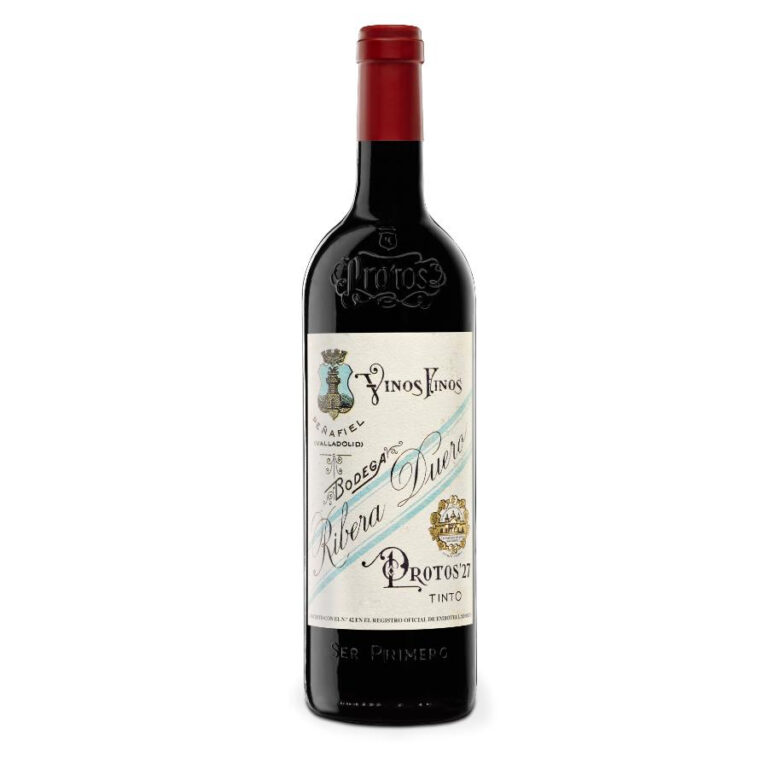 Bottle of Protos 27 Spanish red wine