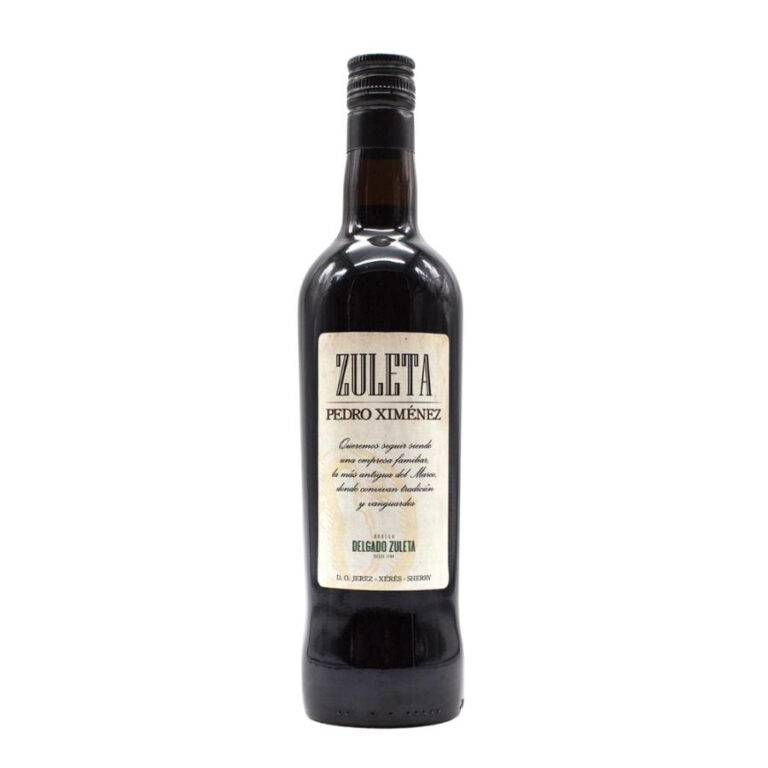 Bottle of Delgado Zuleta Pedro Ximénez Spanish dessert sherry