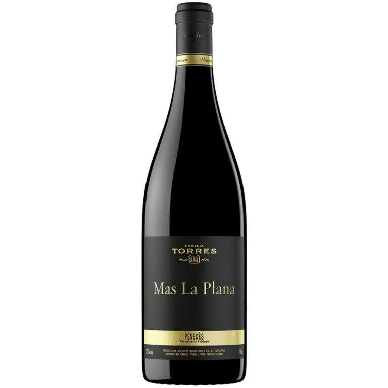 Bottle of Mas La Plana Spanish red wine