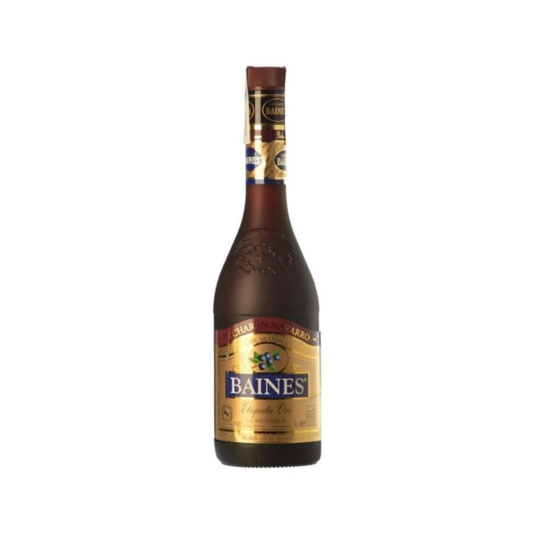 Bottle of Licor Baines Pacharán Oro Spanish sloe liqueur
