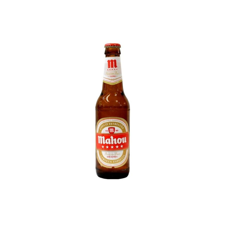 Bottle of Mahou Cinco Estrellas Spanish beer