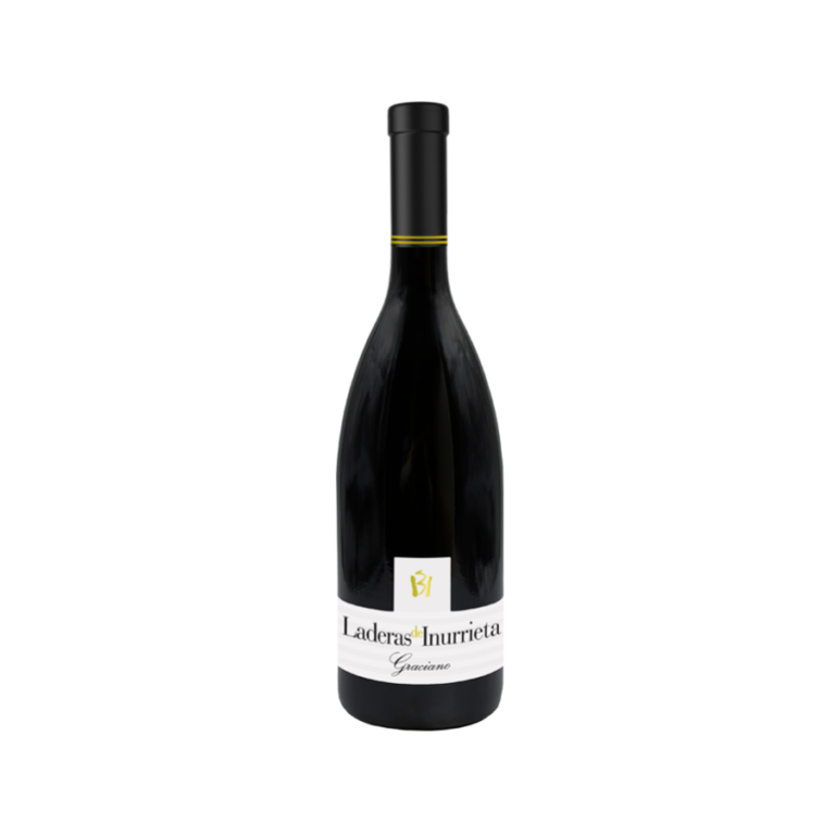 Inurrieta Laderas Graciano red wine, intense color, aged in French oak, with ripe fruit and fresh acidity.